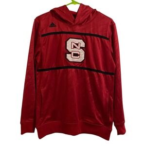 Adidas NC State Wolfpack Pullover Hoodie Red Embroidered Boys Teen Large 14/16
